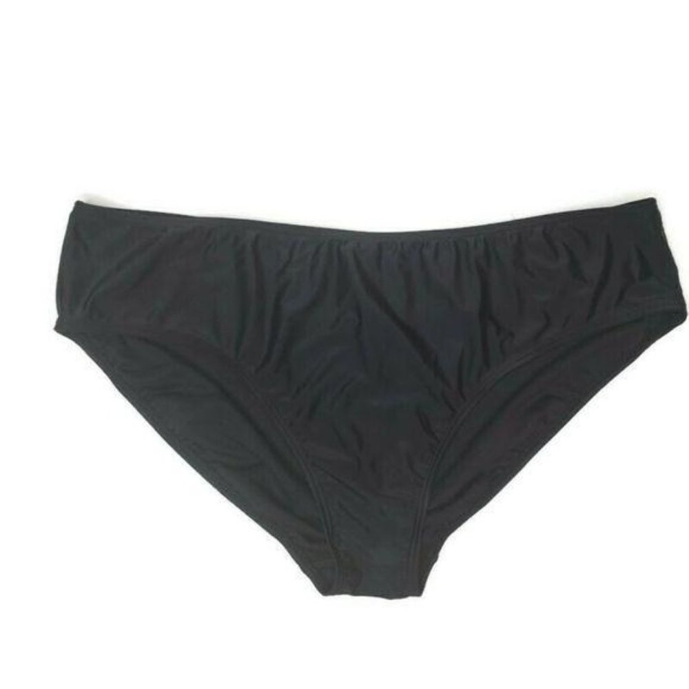 Island waves women black bikini bottom coverage plus size 20w beach, swim, pool